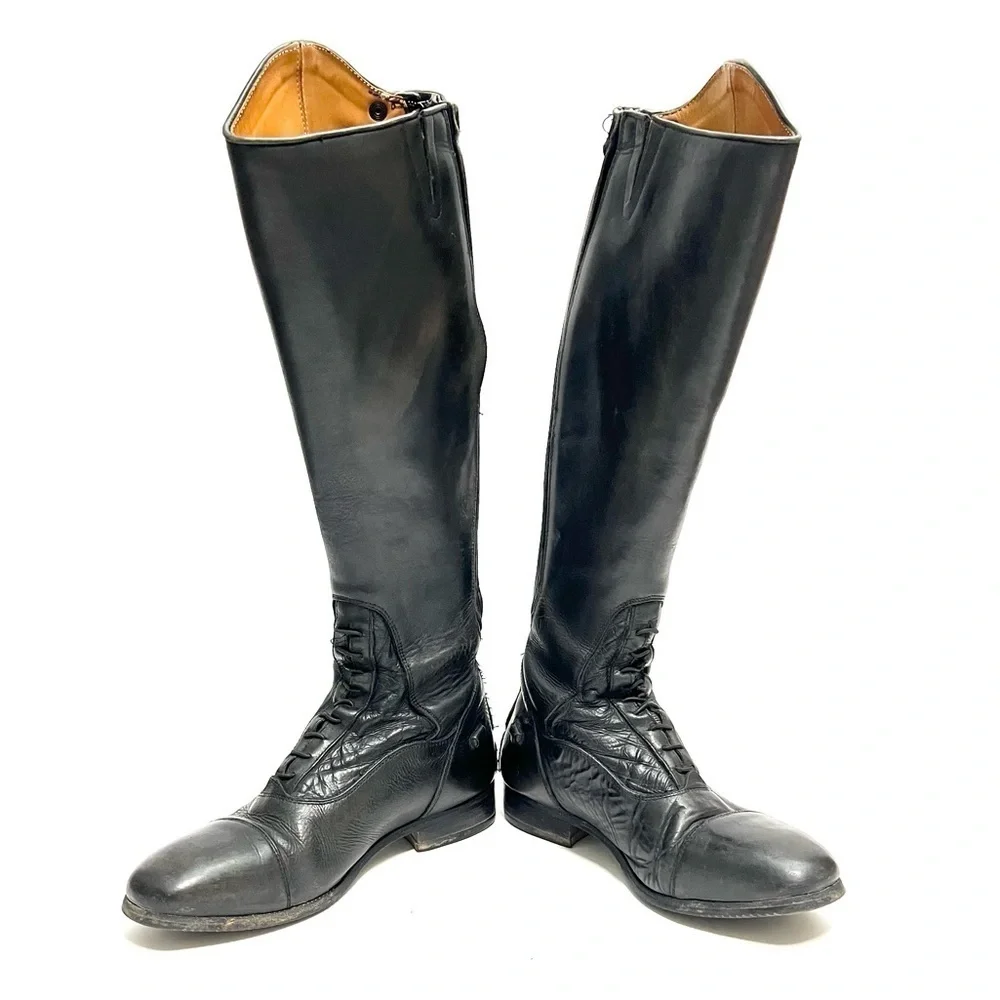 TREADSTEP | Vintage 1990s women’s black leather knee high field riding boots